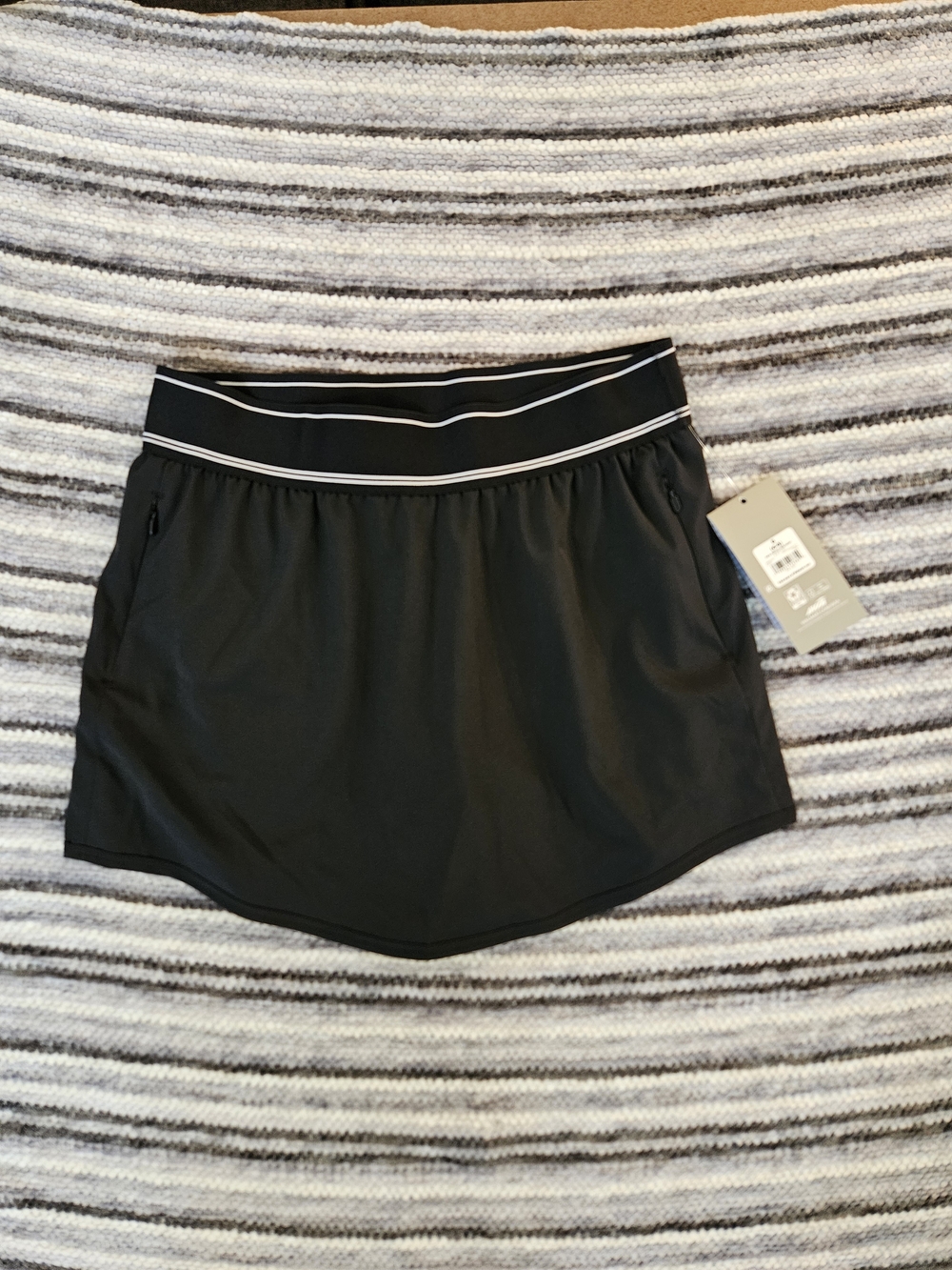 Avia Black Athletic Skort with Contrast Waistband
